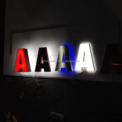 China AC Design Waterproof Acrylic Signage Logo Outdoor Light Sign Board Lighting Store Front Shop Custom Smoke Led Sign For Restaurants for sale