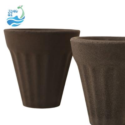 China JingQi Amazon Style Best Selling Modern Design Simple Planters for Garden Home Decorative Volcanic Stone Indoor Flower Pots for sale