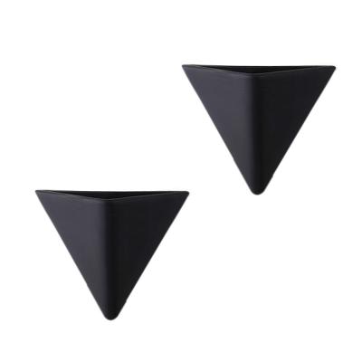 China 2022 Wholesale Cheap Black Triangle Wall Mounted Small Nursery Wall Hanging Floating Flower Garden Wall Mounted Decorative Flower Pots And Planters for sale