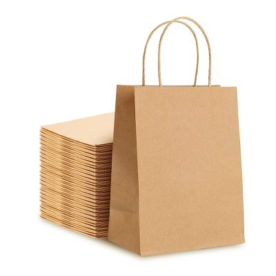 China Biodegradable Eco Recycle Strong Kraft Paper Bag Take Away Food Gfit Packaging Paper Bags With Rope Handle for sale