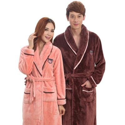 China Winter Couples Bathrobe High Quality Soft Warm Fleece QUICK DRY Flannel Bathrobe Plus Size Women's Sleepwear for sale