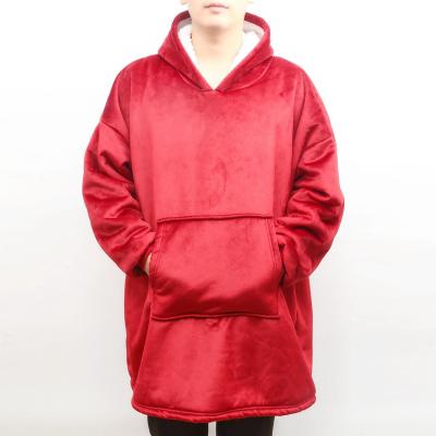 China Anti-pilling Ready To Ship Cheap Running Thick Warm Adult Hoodies Pullover Winter Travel Sherpa Wearable Oversized Sweatshirt for sale