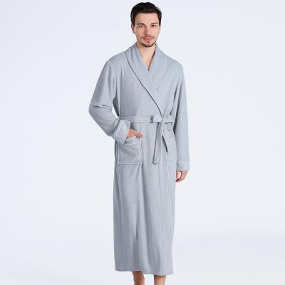 China QUICK DRY Plus White Gray Terry Cotton Men Spa Hotel Bathrobe Navy Ankle Length Collar Shawl High Quality Quick Dry for sale