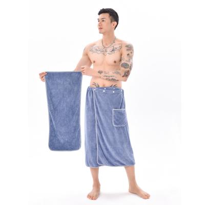 China QUICK DRY Multifunctional Absorbent Sauna Shower Towel Men Portable Microfiber Bath Towels Male Short Bath Wrap Bath Robe for sale