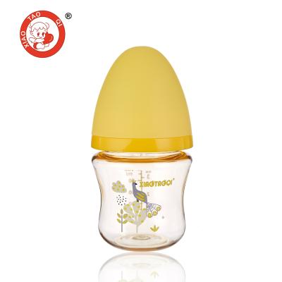 China BPA Free Wide Neck Silicone Nipple Without Handle Plastic Newborn Baby PPSU Feeding Bottle for sale