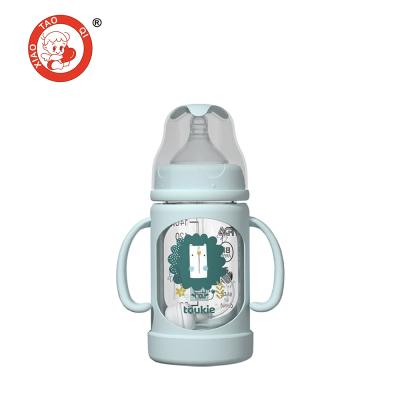 China 2021 Factory Price BPA Free Low Neck Baby Bottle Wide Wide Glass For Newborn Baby for sale