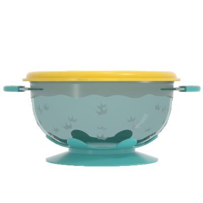 China 2021 Factory Price Low BPA Free Sustainable Baby Bowl With Suction Plastic Baby Feeding Bowl With Lid for sale