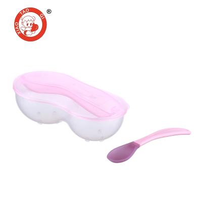 China BPA Free Sale Cheap Factory Price Best With Grinding Plastic Infant Food Tableware Spoon Baby Bowl Set for sale