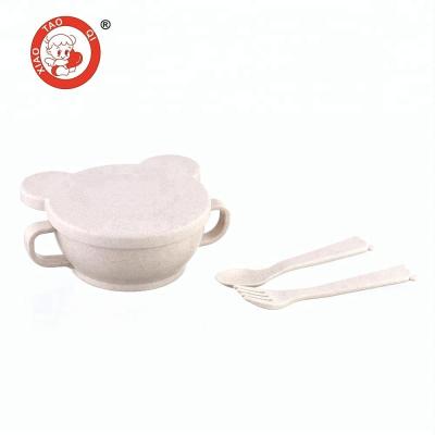 China Kids Tableware Wheat Straw Baby Snack Bowl Feeding Set As Picture Or Customized for sale