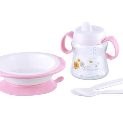 China Promotion Free Sample Best Selling Cheap Price Newborn Baby Supper Training Set Baby Feeding Bowl Set for sale