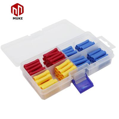 China Terminal Block Butt Splice Terminal Copper Cold Shrink Crimp Insulated Wire Connector Red Blue Yellow Tube Wire Insulated Terminal for sale