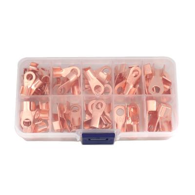 China Copper Open Ring Lug Terminals Assortment Kit OT 10A 20A 30A 40A 50A Barrel Wire Crimp Connector OT-70pcs for sale