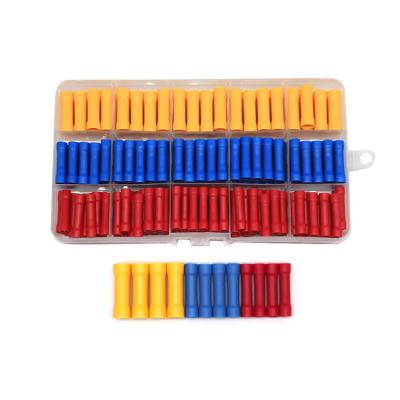 China PVC Butt Splice Crimp Connectors Gauge 16-14AWG PVC Insulated Straight Lug Connectors BV for sale