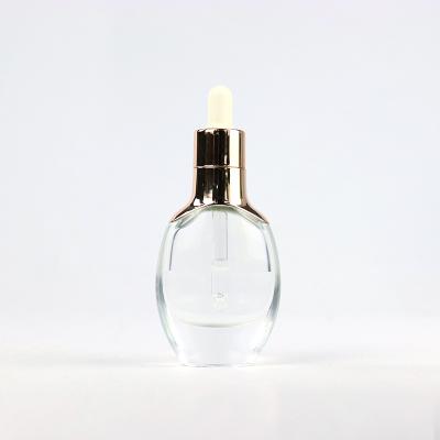 China Luxury apperance 1 ounce dropper glass bottle 30ml cusmetic perfume glass bottle for essential oil with dropper for sale