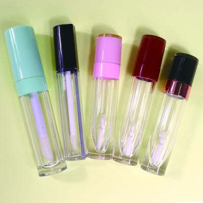 China White Black Top Empty Round Lip Gloss Containers 6ml 8ml Light Pink Lip Gloss Tubes Containers With Magic Wands For Cosmetic Packaging for sale