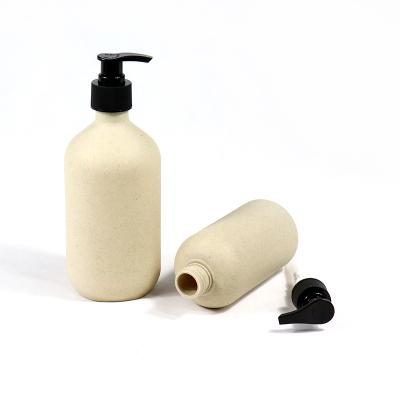 China Environmental Protection 300ml 500ml Cosmetic Biodegradable PLA Bottle Packaging Wheat Straw Plastic Pump Bottle For Lotion Packaging for sale