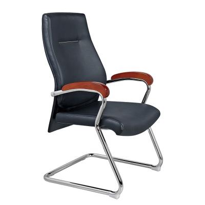 China Hot Sell Meeting Room Optional Leather Fixed Frame PU Arc Chair Chair Different Colors With Chrome Metal Tube Legs for sale