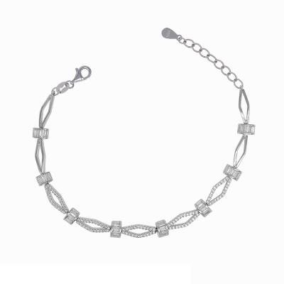 China CLASSIC Lilliana Link Bracelet 925 Sterling Silver Jewelry Baguette Tennis For Women for sale