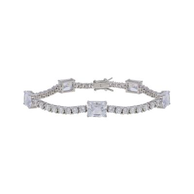 China 2022 CLASSIC Classic Jewelry Lilliana's Tennis Hip Hop D.C.A. CZ Bracelet 925 Sterling Silver Brass Emerald Cut for sale