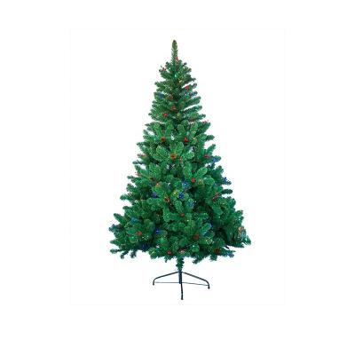 China Party Hot Selling 210cm Automatic PVC Decorative Hybrid Auto Tree With Red Fruit Pine Cone for sale