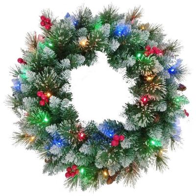 China High Quality 80cm Needles Green Decoration Party Pine Christmas Wreaths Artificial Garland for sale