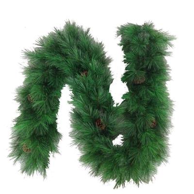 China Pine Needle Garland Hot Sale Artificial Pvc Christmas Led Garland Artificial Christmas Tree On Sale for sale