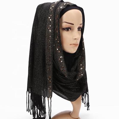 China Fashion MSL054 cotton fabric tassel viscous hijab scarf muslim headscarf for sale