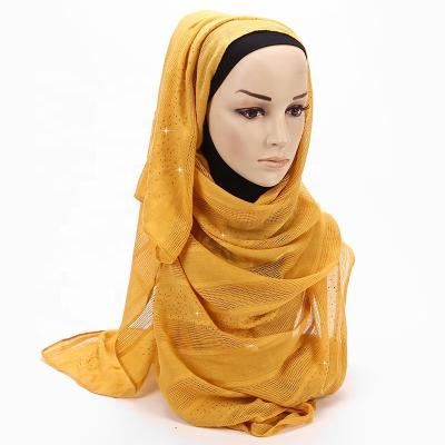 China Fashion Style Cotton Faux Stone Warm Soft Shawl Hijab Muslim Headscarf for sale