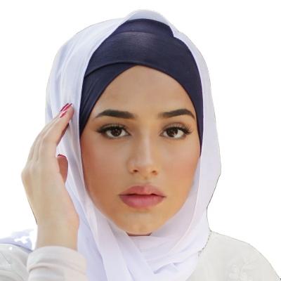 China Classic Modal Elegant Front Cross Tube Design Cotton Factory Supply Hijab Inner Hijab Hat for sale