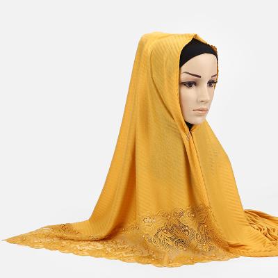 China Fashion in the mainstream Muslim women simple cotton lace hijab for sale