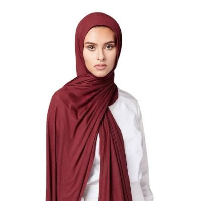 China Classic American Style Hijab Scarf Head Wrap Size 170*55cm Solid Color Cotton Tank Top Hijab for sale