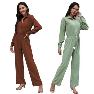 China Latest Hotsalle Clothing Modest Styling Front Button Muslim Romper Women One Piece Jumpsuit for sale