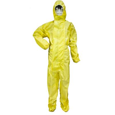 China Follow Customer Request Disposable Yellow Biochemical PED Clothing Overalls for sale