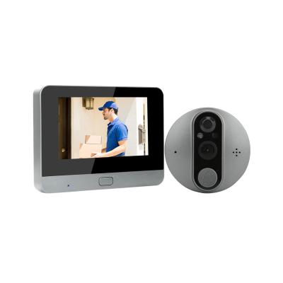 China Built-in 4.3 inch indoor monitor door viewer digital wifi tuya hole camera with doorbell camera 1080P for sale