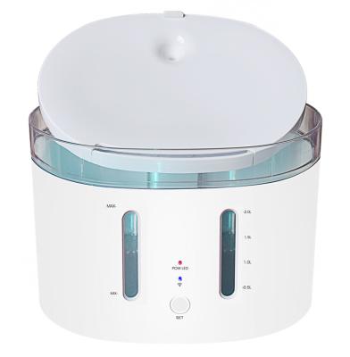 China Automatic Alexa and Google voice control tuya life smart wifi pet water automatic drinking fountain 2.5L capacity for sale