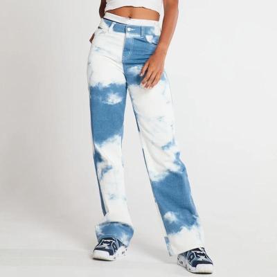 China Fashion Breathable Ladies Dyed Street Hip Hop Denim Pants Autumn Women Cozy Straight Jeans for sale