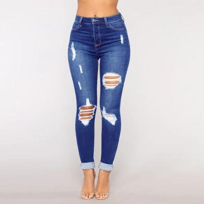 China Others Free Shipping Ripped Jeans For Women High Waist Skinny Stretch Ripped Destroyed Denim Pants for sale