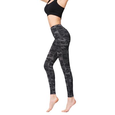 China Breathable fitness pants sports explosion female nine point pants printed high waist yoga clothes camouflage tight yoga pants for sale