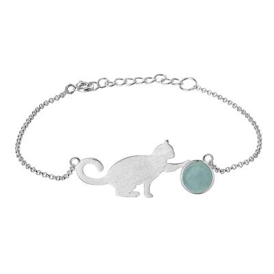 China Antioxidation Fashion Playing Natural Stone Cat Jewelry Bracelet for sale