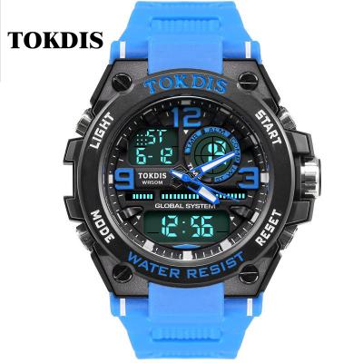 China Automatic Date Digital Analog Quartz Watch Digital Electronic Watch Block Tangan Waterproof Sports Watches for sale