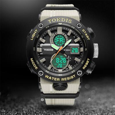 China Auto Date TOKDIS Fashion Sports Waterproof Durable Round Digital Watch Mens Watch for sale