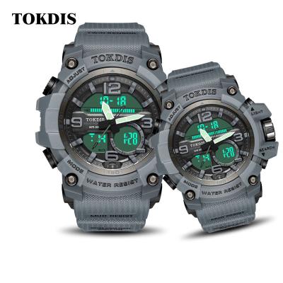 China Day / Date Waterproof Dual Display Wrist Watch Fashion Electronic Sports for sale