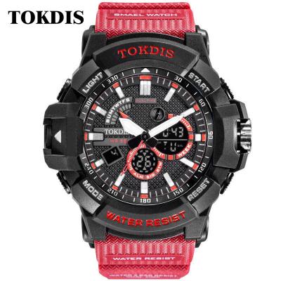 China Tokdis Watch Fashion Waterproof Multi-Function Outdoor Waterproof Dual Display Sports Electronic Watch for sale