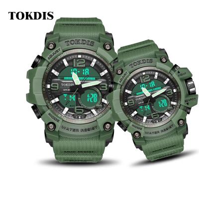 China Day / Date Digital Wristwatches Men Waterproof Dual Display Electronic Watches Day Date for sale