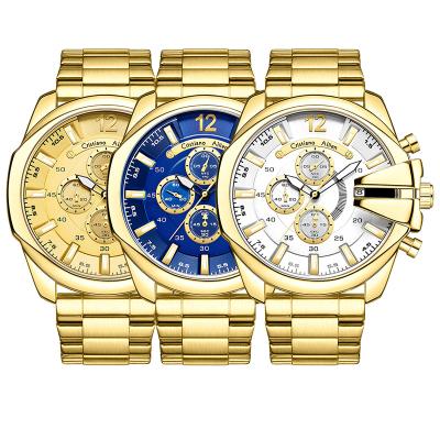 China Cristiano Aillen CA0832G private label men's automatic watch men's gold quartz watch stainless steel stainless steel bezel japan movt watch for sale