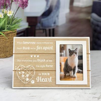 China Farm Fashionable Rustic Wooden Dog Pet Picture Photo Frame Memorial Gift for sale