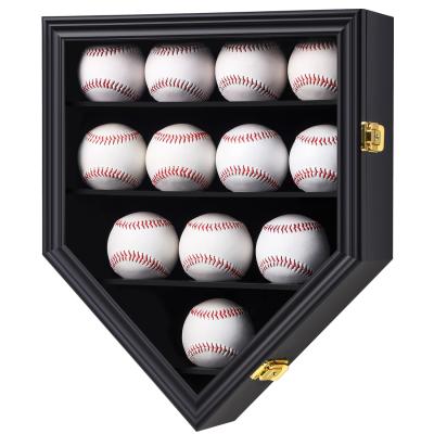 China Morden 12 Baseball Showcase Wall Cabinet Shade Box, UV Protection Door for sale