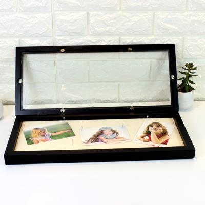 China Decorative Front Hinged Shadow Box Frame with Canvas Display Board for sale