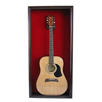 China Custom Guitar Wall Mount Guitar Showcase Display Wooden Guitar Display Cabinet for sale