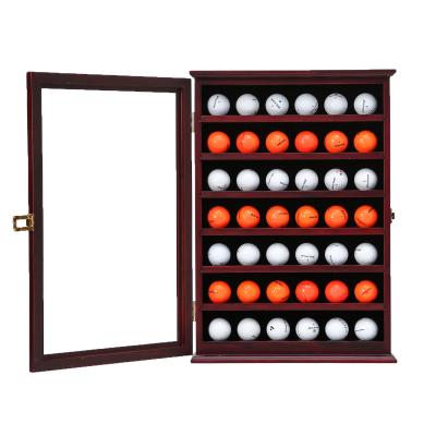 China Morden Wooden Golf Ball Showcase Cabinet Golf Stand Holder Ball Display Rack for sale